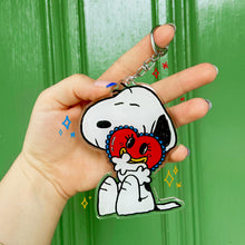 Load image into Gallery viewer, love you snoopy! keychain
