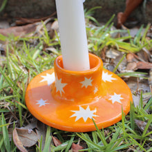 Load image into Gallery viewer, YELLOW STAR TAPER CANDLE HOLDER

