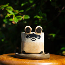 Load image into Gallery viewer, toasted marshmallow raccoon planter
